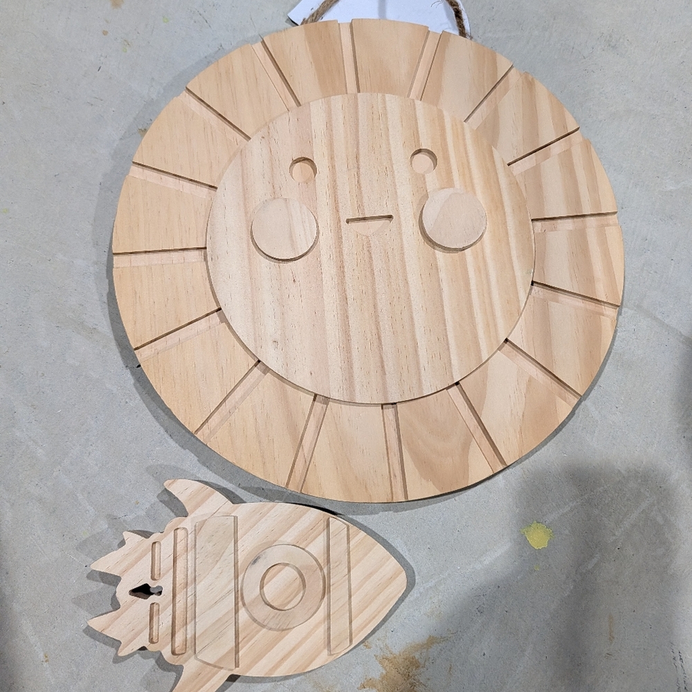 Mondo Llama Unfinished Craft Wooden Hanging Sun And Rocket